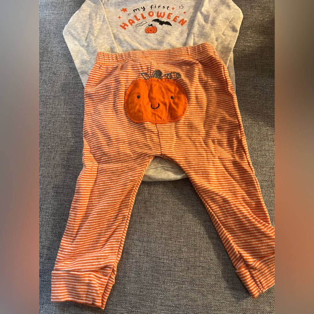 Carter's My First Halloween Baby Matching Set Pumpkin Bum